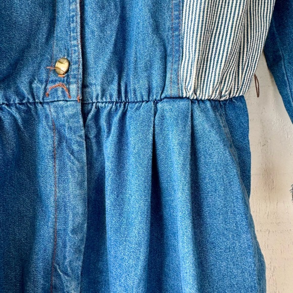 VTG 80s PG Collections Ginger Bort Patchwork Denim Jumpsuit 12 Mixed Print 90s - Picture 6 of 11